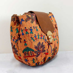 Handmade Warli Print Sling Bag