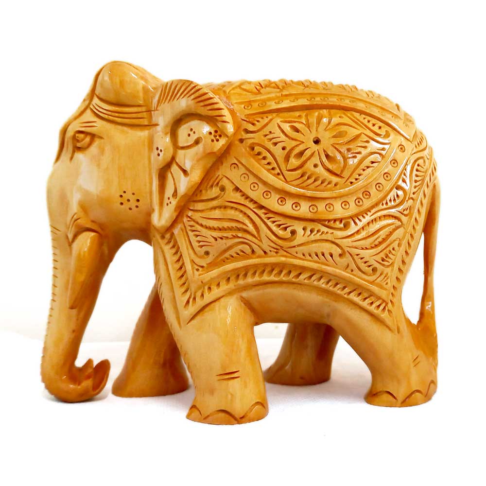 Wooden Carving Elephant Statue