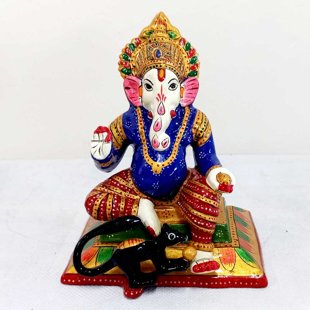 Meenakari Chowki Ganesh Idol