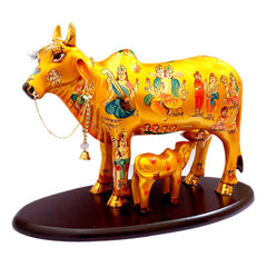 Kamdhenu Cow with Calf Statue