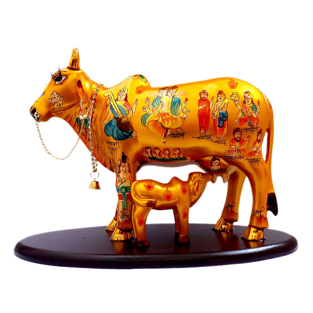 Golden Kamdhenu Cow with Calf