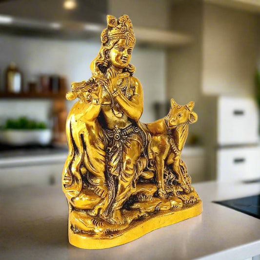 metal krishna figurine