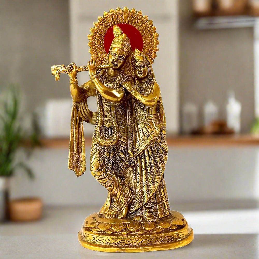 Metal Radha Krishna Idol