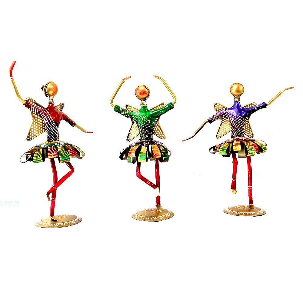 Set of 3 Metal Dancing Doll