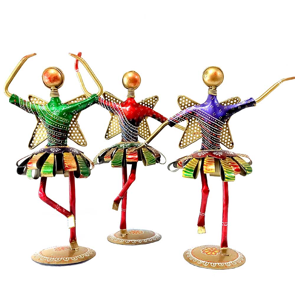 Set of 3 Metal Dancing Doll