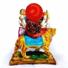 back view of 25cm height Maa Durga statue suitable for home worship room.