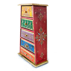 A 37cm handmade wooden drawer box, a unique and beautiful showpiece.