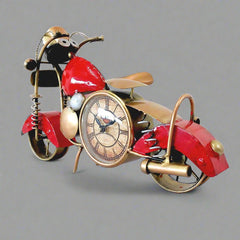 A 38cm metal antique clock with a unique Royal Enfield design and beautiful painting.