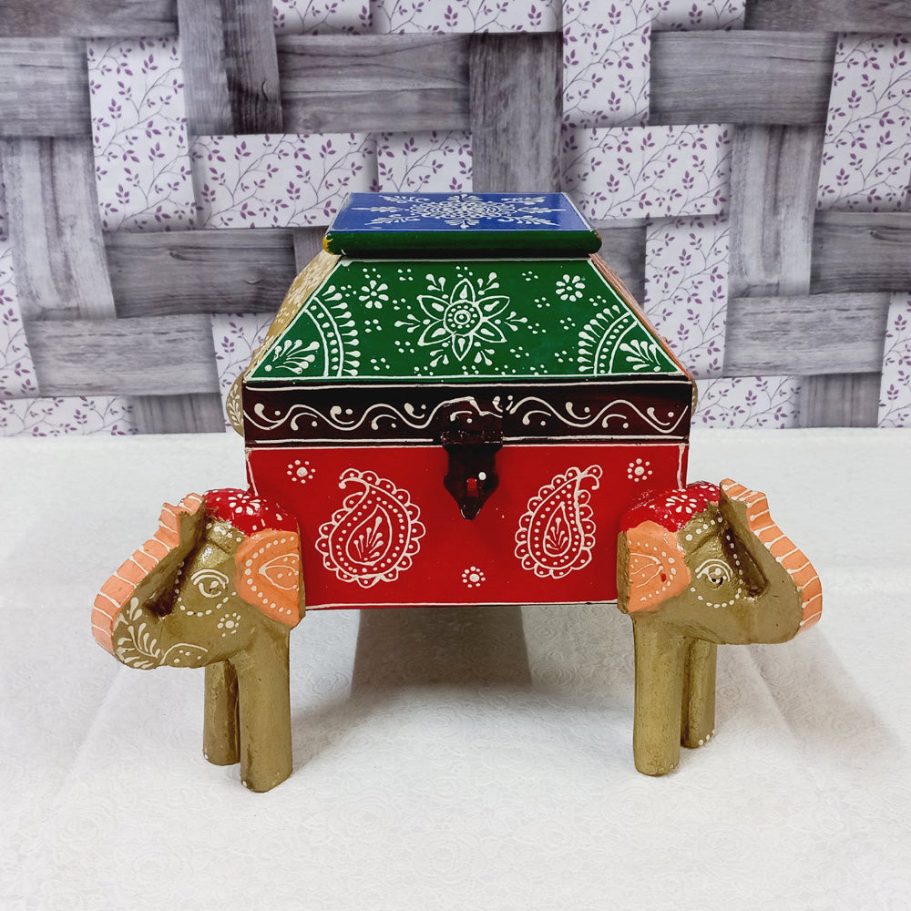 Traditional Wooden Hand Painted Jewellery Box - kkgiftstore