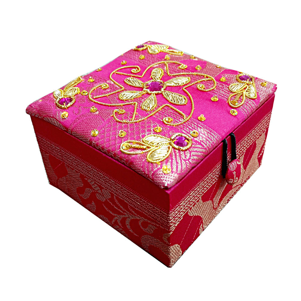 Decorative Zardosi Jewellery Box - kkgiftstore