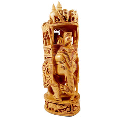 Wood Carving Amababari Elephant Idol - kkgiftstore