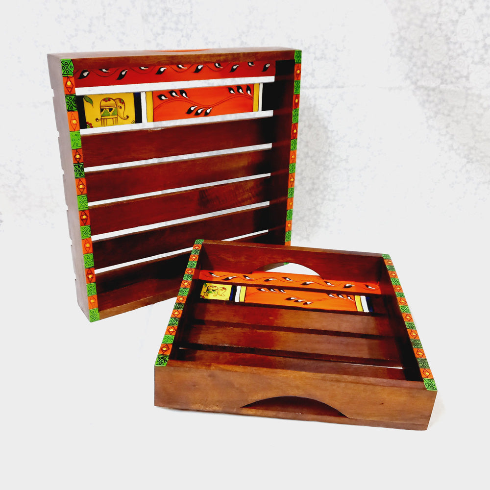 Traditional Wooden Painted Tray set - kkgiftstore