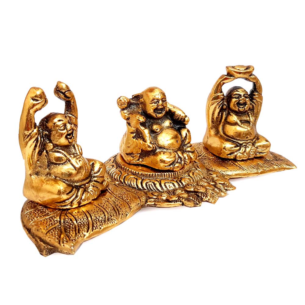 Set of 3 Laughing Buddha idol - kkgiftstore
