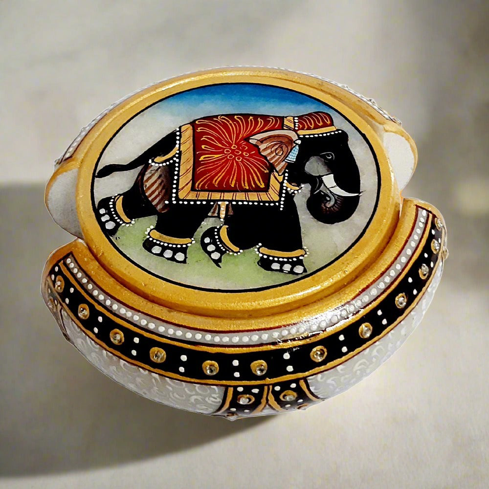 Elephant Design Marble Coaster - kkgiftstore