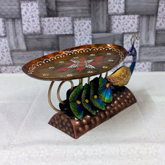 Table Decor Peacock Showpiece & Platter - kkgiftstore