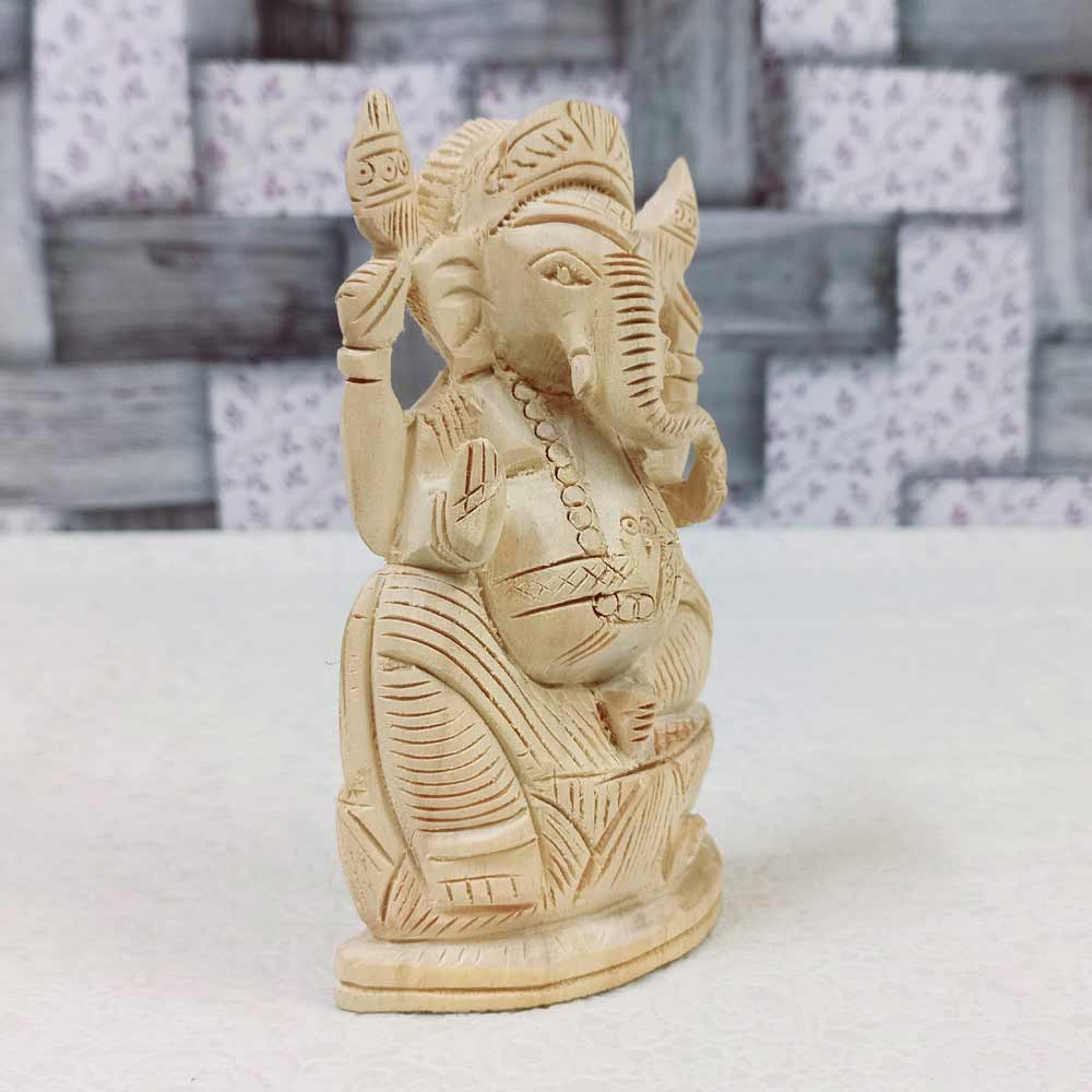 Savan Wood Ganesh Idol
