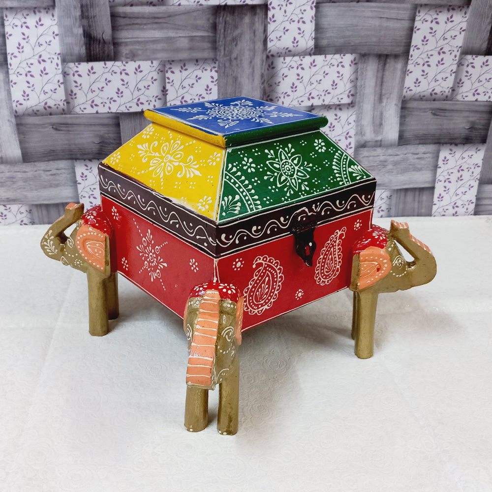 Traditional Wooden Hand Painted Jewellery Box - kkgiftstore