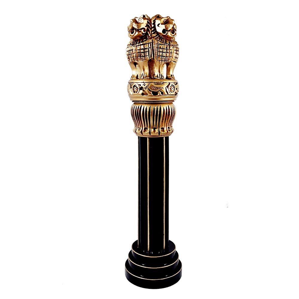 Emblem Wooden Ashoka Pillar - kkgiftstore