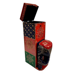 Traditional Wooden Hand Painted Wine Box - kkgiftstore