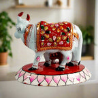 A beautiful metal cow and calf showpiece that enhances the decor of your home and office.