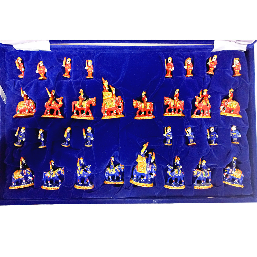 Traditional camel horse soldier pieces in superb Meenakari craftsmanship.