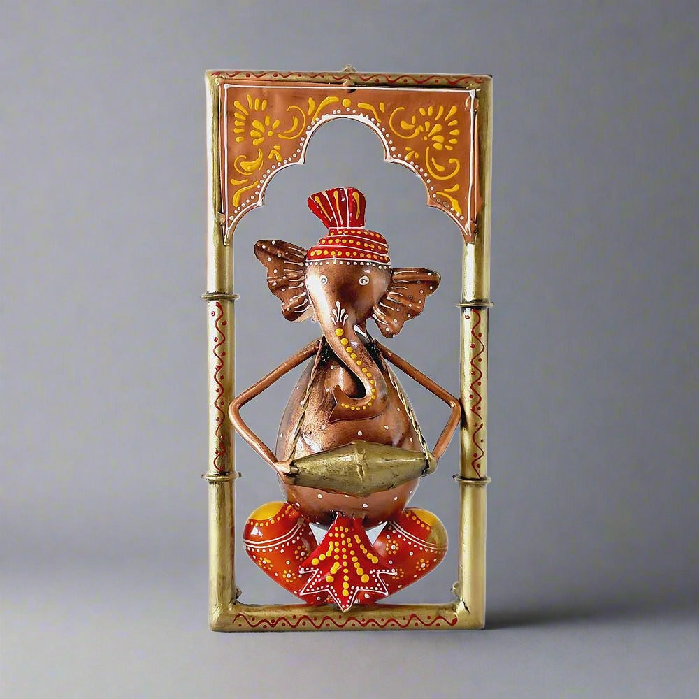A colorful set of Ganesh frames for wall hanging, made in different styles.