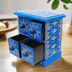A completely different and colorful jewelry storage box, perfect for gifting to a loved one.
