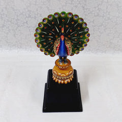 Wooden Hand Painted Peacock Showpiece - kkgiftstore