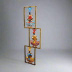 Decorative metal wall hanging frame with different musician figures in colorful traditional style, pleasing and artistic.