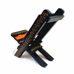 Attractive wooden mobile holder with emboss art, portable and suitable for all mobile phones