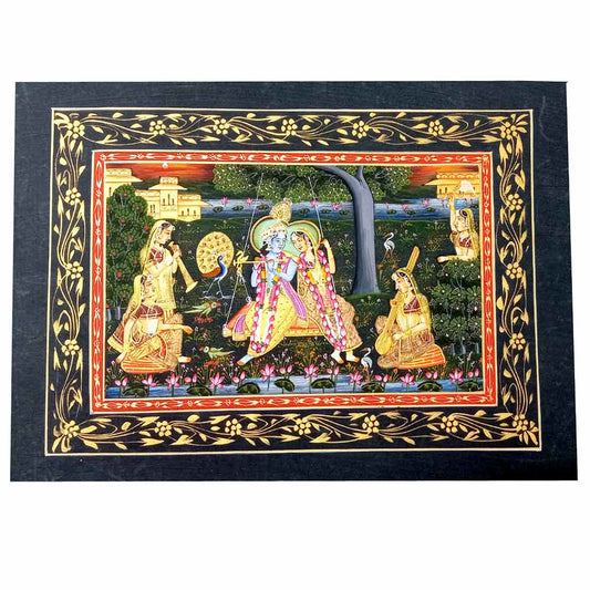 Full view 30x20cm Radha Krishna symbol love painting amazing heritage backdrop