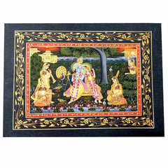 Full view 30x20cm Radha Krishna symbol love painting amazing heritage backdrop