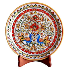 A hand-painted marble art piece with intricate details, perfect for living room decor.