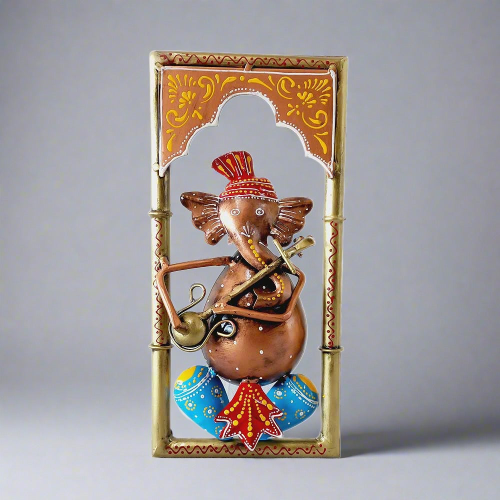 A set of handmade metal Ganesha frames with a beautiful arch design.