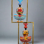 Hand-painted metal wall frame showcasing musicians with multi-colored instruments, traditional art from Rajasthan.