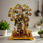 20cm height Radha Krishna statue before tree – elegant home decor & spiritual housewarming gift.