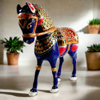 A large meenakari painting horse figurine, an attractive and perfect choice for horse lovers.