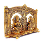 Laxmi Ganesh metal idol centerpiece in pooja room altar