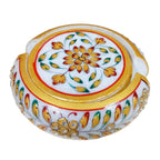 Handcrafted marble tea coasters showcasing fine painting skills and artistic craftsmanship
