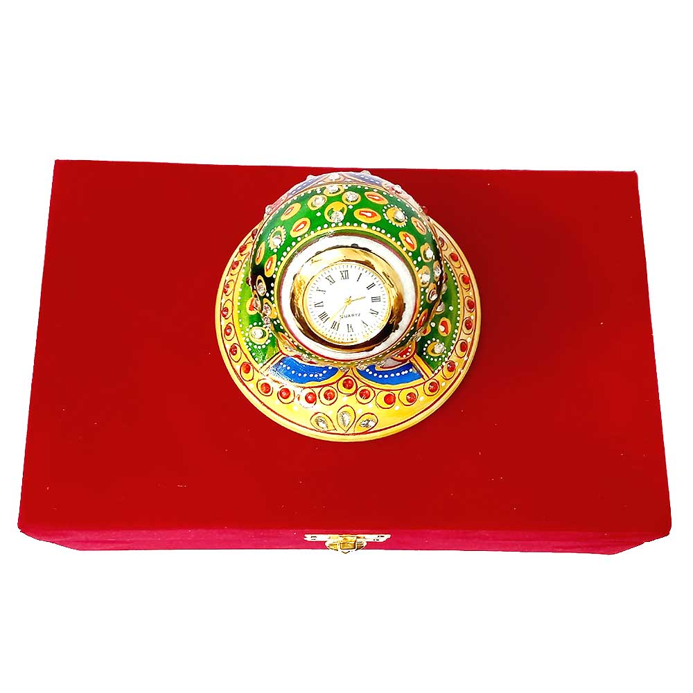 Marble painting clock