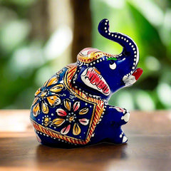 A Meenakari elephant figurine, a beautiful showpiece for decoration or gifting.