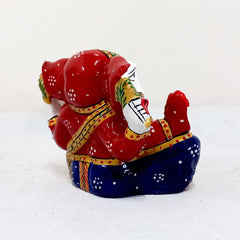 Meenakari Ganesha statue with colorful hand painting, perfect for car dashboard and spiritual gifts