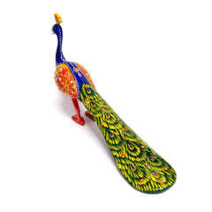Metal peacock idol with colorful meenakari painting, a perfect gift for family and friends on special occasions