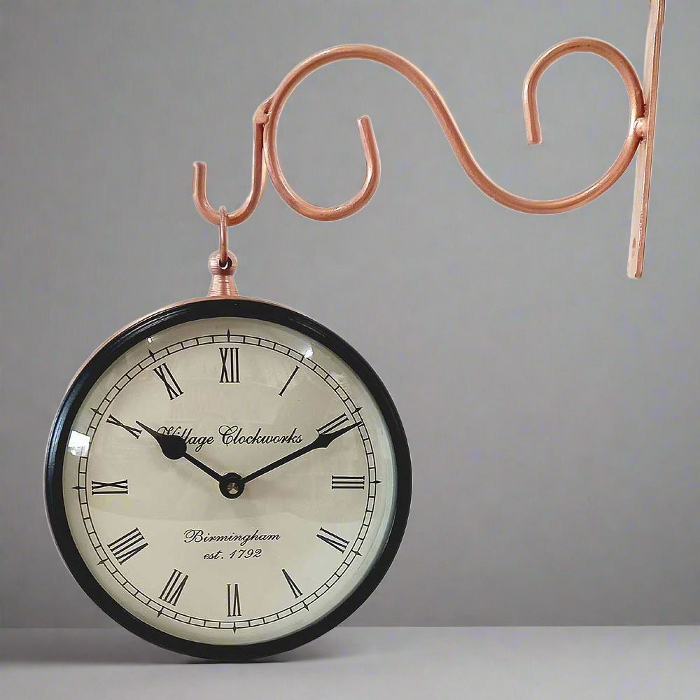 A beautiful metal station clock, a great gift for a wedding or anniversary.