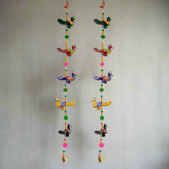 A pack of two beautiful peacock toran door hangings, perfect for home decoration.