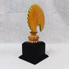 Wooden Hand Painted Peacock Showpiece - kkgiftstore