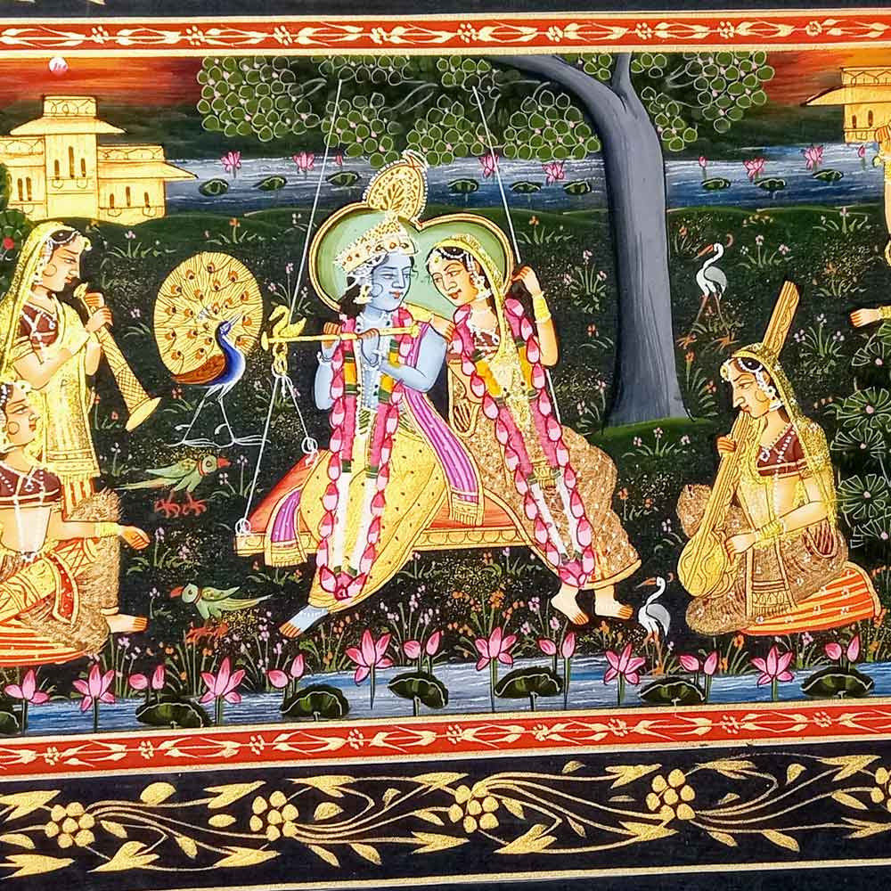 Lifestyle display silk miniature attracting attention in pooja room home decor