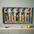 Rajasthani traditional art metal wall frame featuring musician men playing different musical instruments.