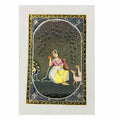Front view spectacular Rajasthani Ragini silk miniature painting showcasing beauty details