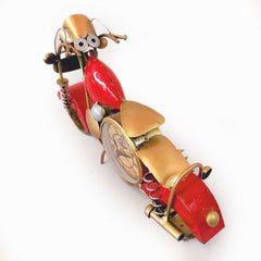 A royal enfield motorcycle enthusiast gift, with a clock built into the heart of the bike.